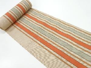 アンティーク　縞模様織出し帯地反物